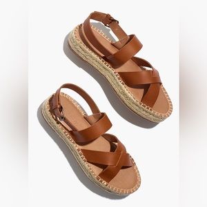 Madewell Espadrille Brown Strap Sandals